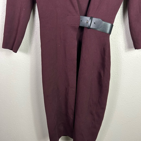 Reiss | Luisa Tailored Wrap Dress Berry - Picture 3 of 7